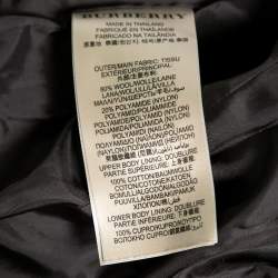Pre Owned Burberry Brit Grey Wool Double Breasted Belted Coat S