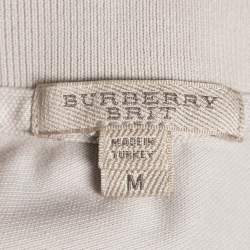Burberry Brit Beige Cotton Pique Puff Long Sleeve Polo T-Shirt M