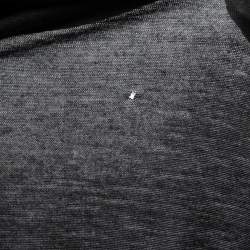 Pre Owned Burberry Brit Black Cotton Button Front Zip Embellished Midi Dress S