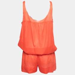 Burberry Brit Red Cotton Sleeveless Jumpsuit L