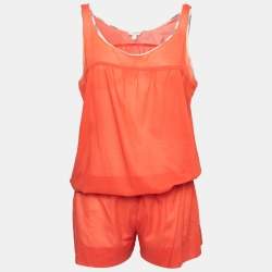 Burberry Brit Red Cotton Sleeveless Jumpsuit L