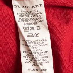 Burberry Brit Red Cotton Pique Long Sleeve Polo Shirt M