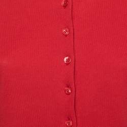 Burberry Brit Red Cotton Pique Long Sleeve Polo Shirt M