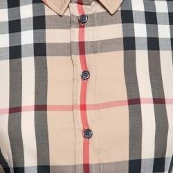 Burberry Brit Beige Nova Check Cotton Button Front Shirt XS