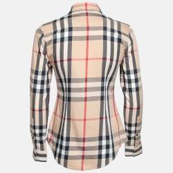 Burberry Brit Beige Nova Check Cotton Button Front Shirt XS
