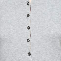 Burberry Brit Grey Cotton Puff Sleeve Polo T-Shirt S