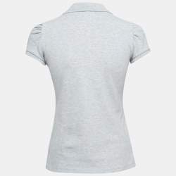 Burberry Brit Grey Cotton Puff Sleeve Polo T-Shirt S