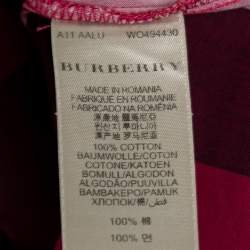 Pre Owned Burberry Brit Pink Novacheck Cotton Button Front Shirt M