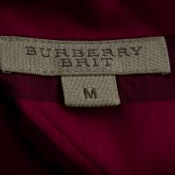 Pre Owned Burberry Brit Pink Novacheck Cotton Button Front Shirt M