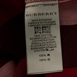 Burberry Brit Red Novacheck Cotton Button Front Shirt M