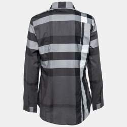 Burberry Brit Grey Novacheck Cotton Button Front Shirt M