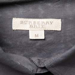 Burberry Brit Grey Novacheck Cotton Button Front Shirt M