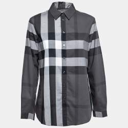 Burberry Brit Grey Novacheck Cotton Button Front Shirt M