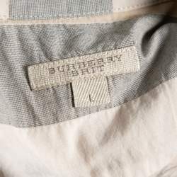 Pre Owned Burberry Brit Beige Novacheck Cotton Button Front Shirt L
