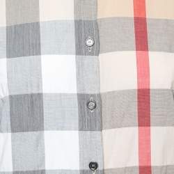 Pre Owned Burberry Brit Beige Novacheck Cotton Button Front Shirt L