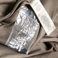 Pre Owned Burberry Brit Brown Silk & Cotton Button Front Tunic M
