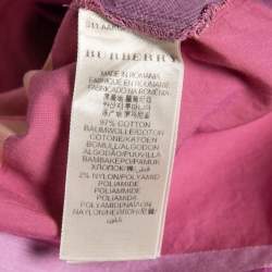 Burberry Brit Pink Novacheck Cotton Button Front Shirtdress M