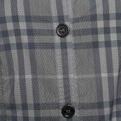 Pre Owned Burberry Brit Grey Nova Check Cotton Belted Mini Dress M