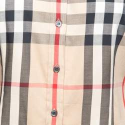 Burberry Brit Beige Nova Check Cotton Long-Sleeve Shirt M 