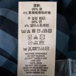 مملوكة مسبقًا Burberry Brit Blue Nova Check Cotton Long-Sleeve Shirt M