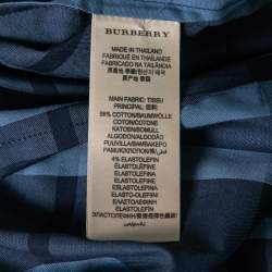 مملوكة مسبقًا Burberry Brit Blue Nova Check Cotton Long-Sleeve Shirt M