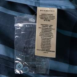 مملوكة مسبقًا Burberry Brit Blue Nova Check Cotton Long-Sleeve Shirt M