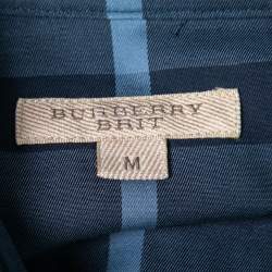 مملوكة مسبقًا Burberry Brit Blue Nova Check Cotton Long-Sleeve Shirt M