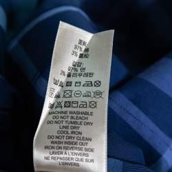 Pre Owned Burberry Brit Dark Blue Check Cotton Long-Sleeve Shirt M