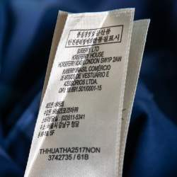 Pre Owned Burberry Brit Dark Blue Check Cotton Long-Sleeve Shirt M