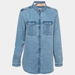 Burberry Brit Blue Lightweight Denim Button Front Shirt M