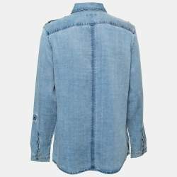 Burberry Brit Blue Lightweight Denim Button Front Shirt M