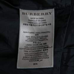 Pre Owned Burberry Brit Black Wool Pleated Peplum Jacket S