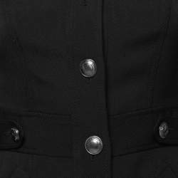 Pre Owned Burberry Brit Black Wool Pleated Peplum Jacket S