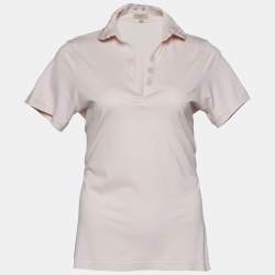 Burberry Brit Light Pink Cotton Checked Collar Polo T-Shirt M