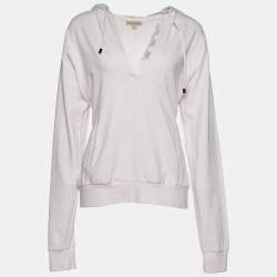 Pre Owned Burberry Brit Pink Cotton Hooded Sweatshirt XL