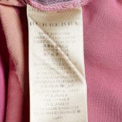 Pre Owned Burberry Brit Pink Nova Check Cotton Button Front Shirt Dress L