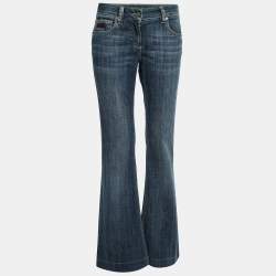 Pre Owned Burberry Brit Blue Denim Flare Leg Windsor Jeans Waist 29"