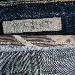 Pre Owned Burberry Brit Blue Denim Flare Leg Windsor Jeans Waist 29"