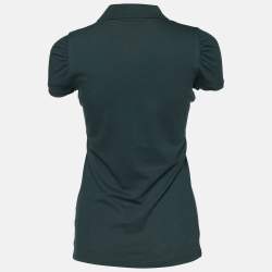 Pre Owned Burberry Brit Dark Green Cotton Pique Polo T-Shirt S