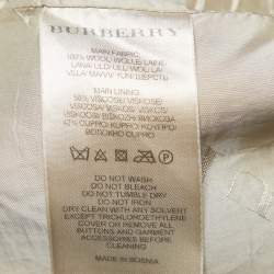 Burberry Brit Beige Giant Check Wool Plumton Pea Coat M