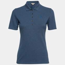مملوكة مسبقًا Burberry Brit Blue Cotton Pique Polo T-Shirt XS