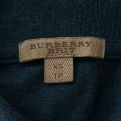 مملوكة مسبقًا Burberry Brit Blue Cotton Pique Polo T-Shirt XS