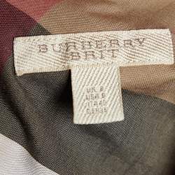 Burberry Brit Brown Novacheck Cotton Button Front Shirt S