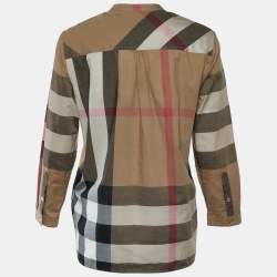Burberry Brit Brown Novacheck Cotton Button Front Shirt S
