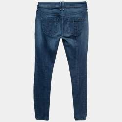 Pre Owned Burberry Brit Blue Denim Westbourne Skinny Ankle Jeans S Waist 28"