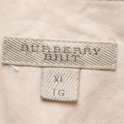 Pre Owned Burberry Brit Beige Nova Checked Cotton Button Front Shirt XL