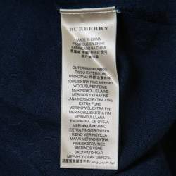 Pre Owned Burberry Brit Navy Blue Wool Knit Button Front Cardigan XS