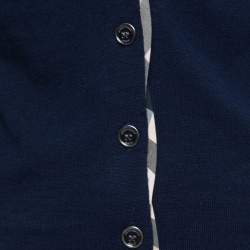 Pre Owned Burberry Brit Navy Blue Wool Knit Button Front Cardigan XS
