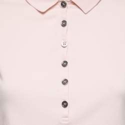 Pre Owned Burberry Brit Light Pink Cotton Knit Polo T-Shirt S