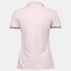 Pre Owned Burberry Brit Light Pink Cotton Knit Polo T-Shirt S